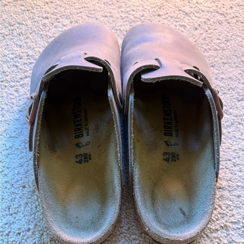 Birkenstock Boston BS (Leather) Taupe Clog - Picture 3 of 6
